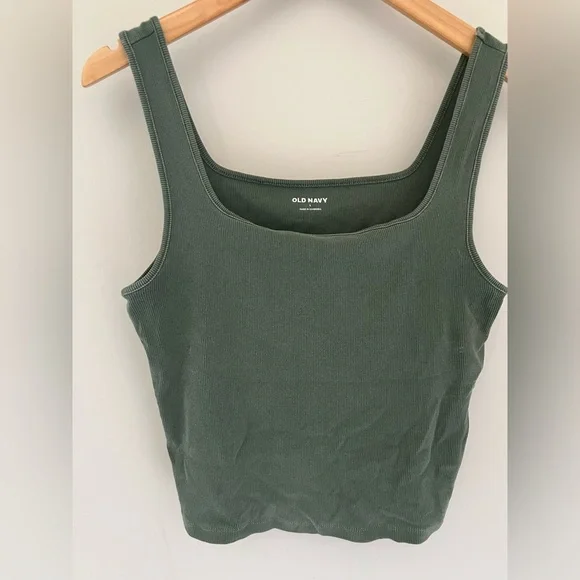 Bundle of 3 Old Navy cropped square neck tank tops green & pink women’s large - Picture 2 of 7